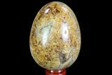 Polished Calcite Egg With Fossils In Cross Section #88725-1